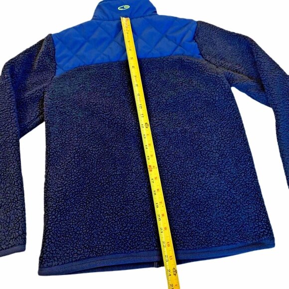 Champion C9 Blue Jacket Youth Sz L 12-14 Full Zip Polyester Fleece Fuzzy Quilted - Picture 9 of 11